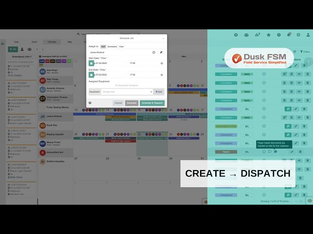 Dispatch Your First Field Service Job in Minutes | Dusk FSM Workflow