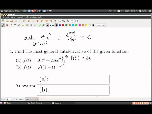 Antiderivatives (calc I)