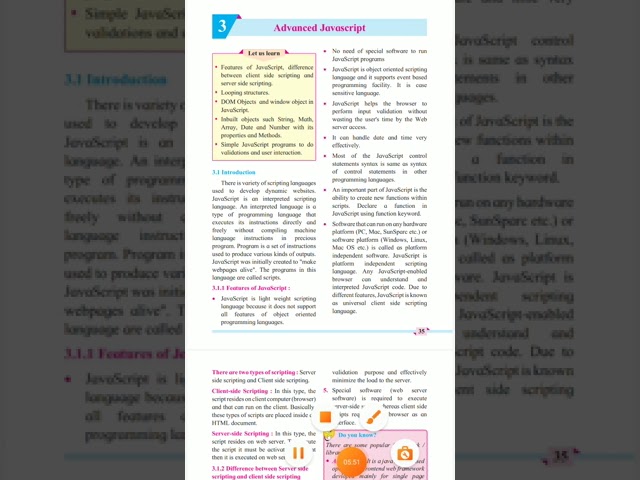 12th Std- chapter 3 advanced Javascript, introduction, features