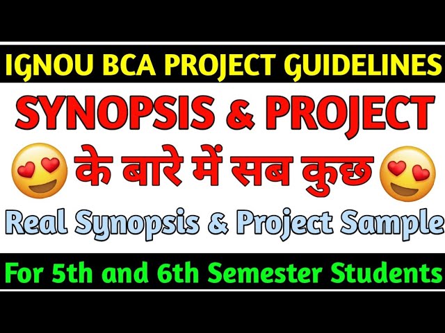 BCA Synopsis & Project Report Sample | Project Report and Synopsis Complete Guidence | BCSP064 IGNOU