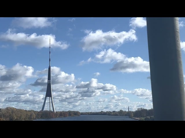 [Stock Film] Riga TV And Radio Tower, One Of The Largest Media Towers In EU