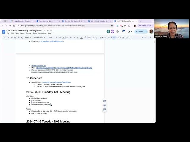 2024-08-06 TAG Observability (NA) Meeting