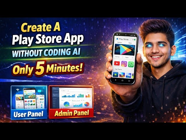 Create Play Store App Without Coding Using AI 🤖 | Publish App in 5 Minutes (2026) #appdevelopment