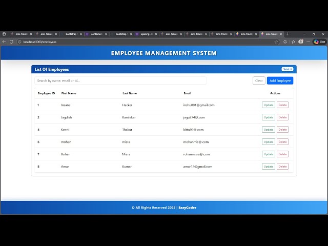Spring Boot + React Full Stack Project | Employee Management System | For Interview & Resume