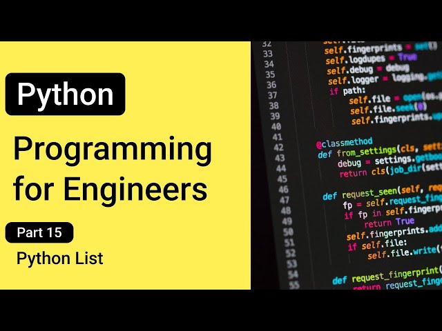 Python List --- Python Programming for Engineers