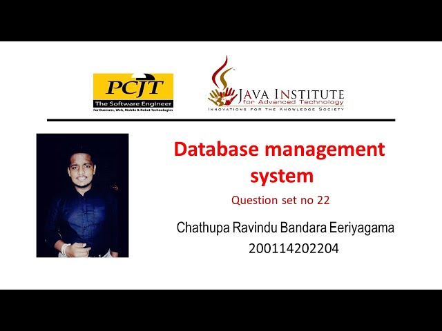 Java Institute For Advanced Technology | Database management system | question set 22