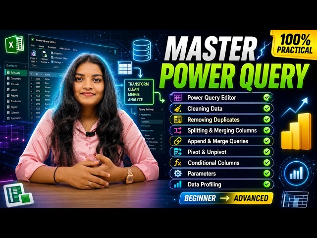 Power Query Tutorial for Beginners | Data Cleaning, Merge, Pivot & Power Query Editor | Excel 2026