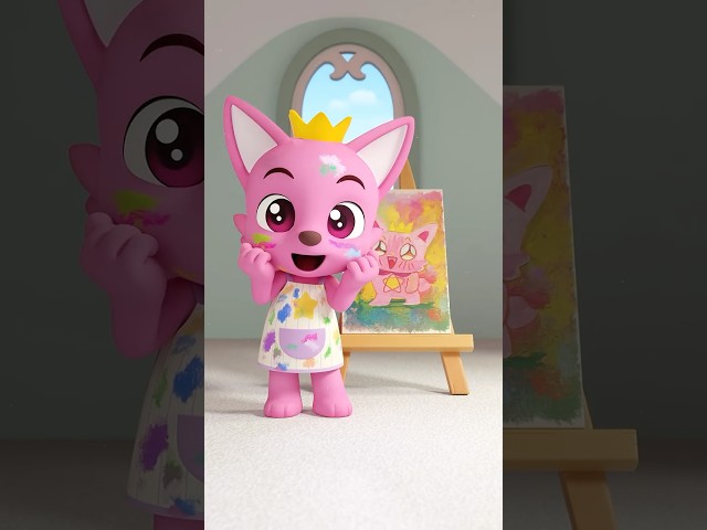 🎨 Pinkfong’s Portrait Time! Can You Draw One Too? 🖌️ 😊 #Hogi #shorts