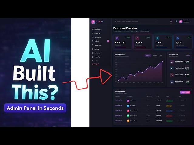 I Built a Professional Admin Dashboard Using Only AI Prompt 😳 | No Coding?