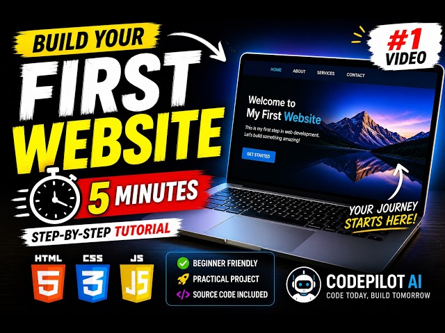 Build Your First Website in 5 Minutes ⚡ | HTML CSS Beginner Tutorial