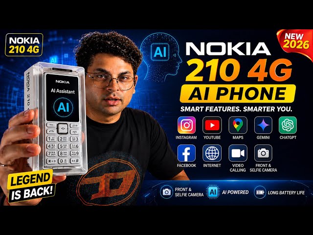AI Assistant Wala Nokia 210 4G Keypad Phone Explained🔥 AI Assistant, ChatGPT & Gemini? Full Review