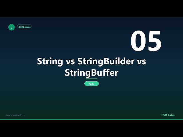 String vs StringBuilder vs StringBuffer | Easy | Java Interview Prep #5