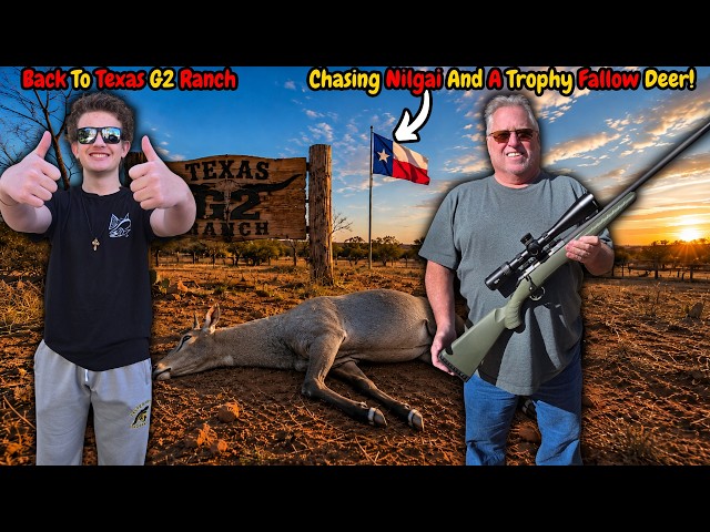 Texas G2 Ranch 3.0 Day 01 | Dad Drops a HUGE Nilgai Cow on Day 1! Texas Exotic Hunt