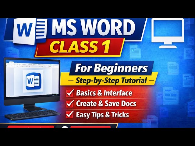 Microsoft Word Tutorial for Beginners | Class 1