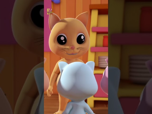 Tres pequeño gatitos Rimas para preescolar #shorts #singalong #kidsvideos #funlearning #rhymes