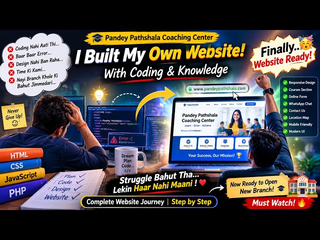 How I Created My Coaching Center Website | HTML CSS PHP Complete Project HTML CSS JS PHP MySQL