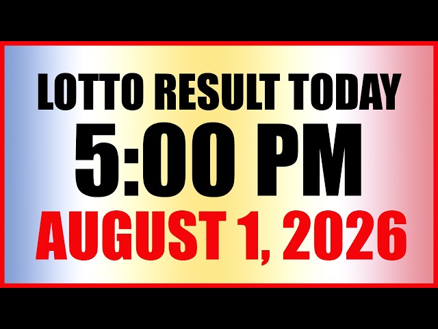 Lotto Result Today 5pm Draw August 1, 2026 Swertres EZ2 PCSO