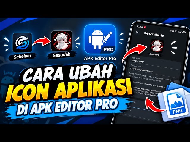 CARA UBAH ICON APLIKASI DI APK EDITOR PRO 🔥 | Tutorial Android