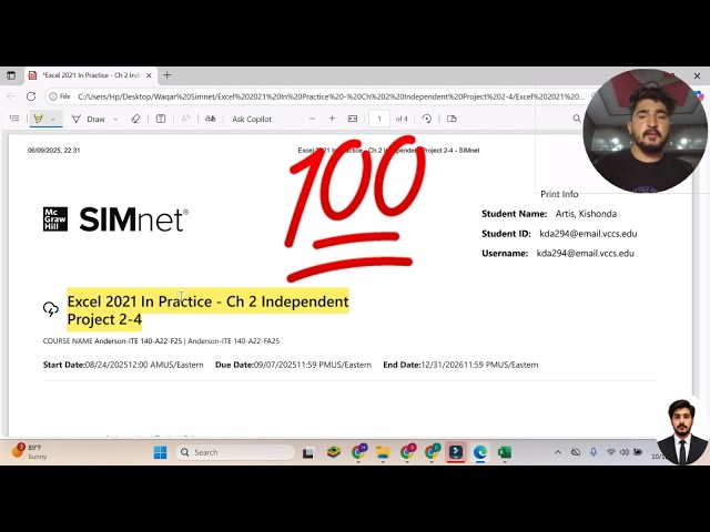 Excel 2021 In Practice - Ch 2 Independent Project 2-4 #ch2guidedproject2-4 #InPractice-Ch2 #simnet
