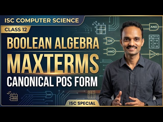 Maxterms and Canonical POS Form Explained | Boolean Algebra | ISC Class 12 Computer Science