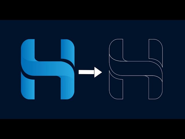 Letter H Logo Design Illustrator | hyperdesign | adobe illustrator course