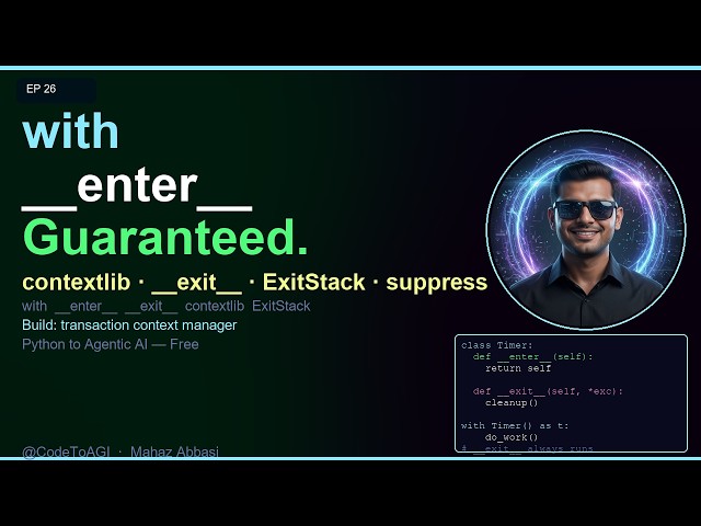 Python Context Managers Explained | with, __enter__, __exit__, contextlib, ExitStack | Ep 26