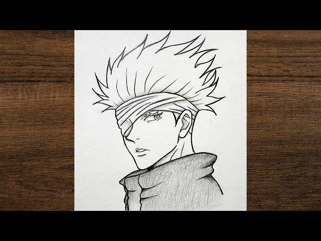 Cómo dibujar a Gojo Satoru de Jujutsu Kaisen / Dibujo fácil / dibujo de anime