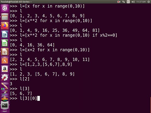 List Comprehension and Nested List in python explained in Tamil with an example and Demo
