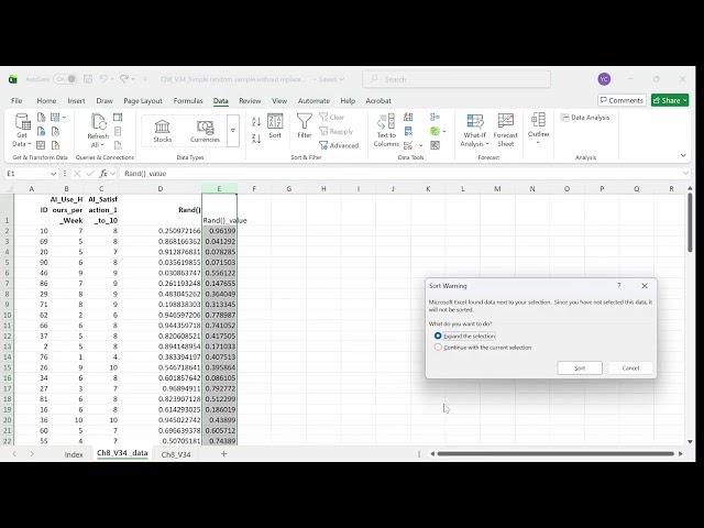 Ch8 V34 Simple random sample without replacement