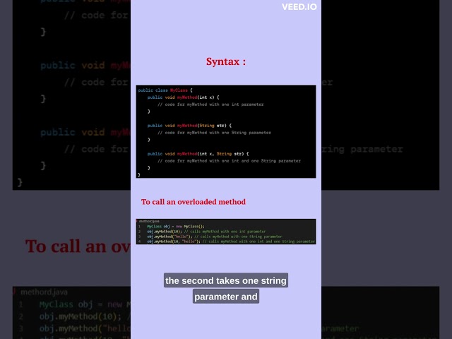 Method overloading java