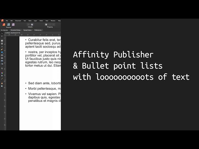 Affinity Publisher: Bullet point lists with multiple text lines