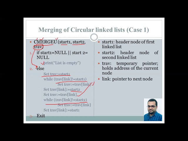 Merging unsorted circular linked lists