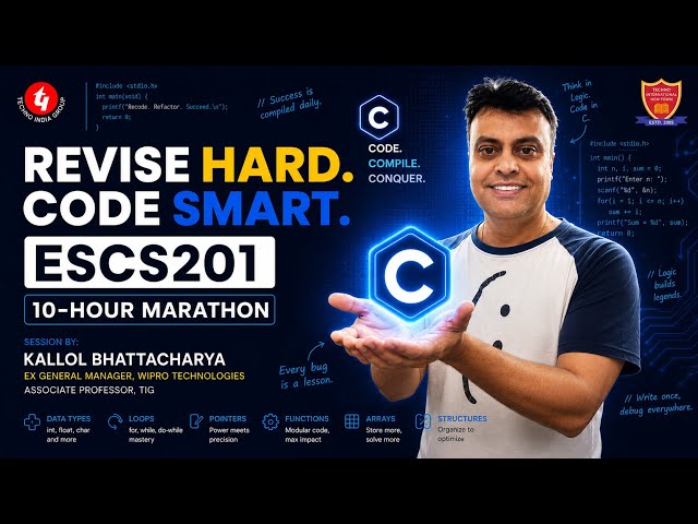 LIVE NOW: C Programming Marathon 🚀 | Complete C Programming in 10 Hours