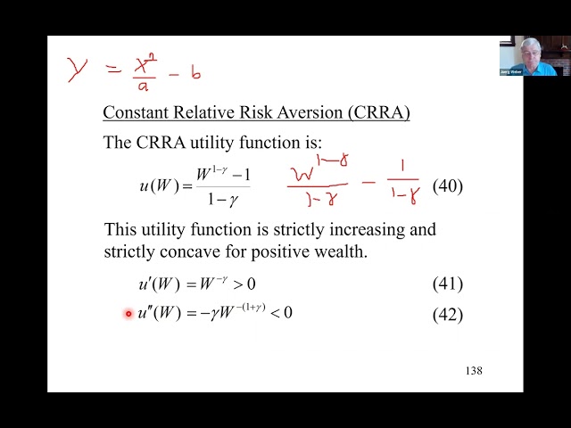Insurance Economics Lecture 15 - CARA and CRRA