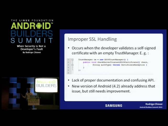 Android Builders Summit 2013 - When Security is not a Developer's Fault