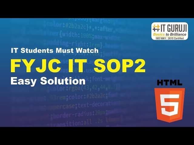 FYJC IT HTML Practical SOP 2