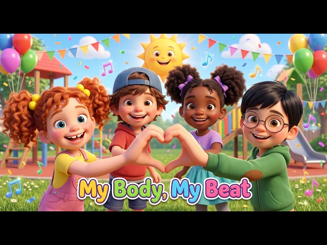 Clap, Tap, Stomp! My Body, My Beat 🎶 3D Animated Kids Music Video | Interactive Kids Song!