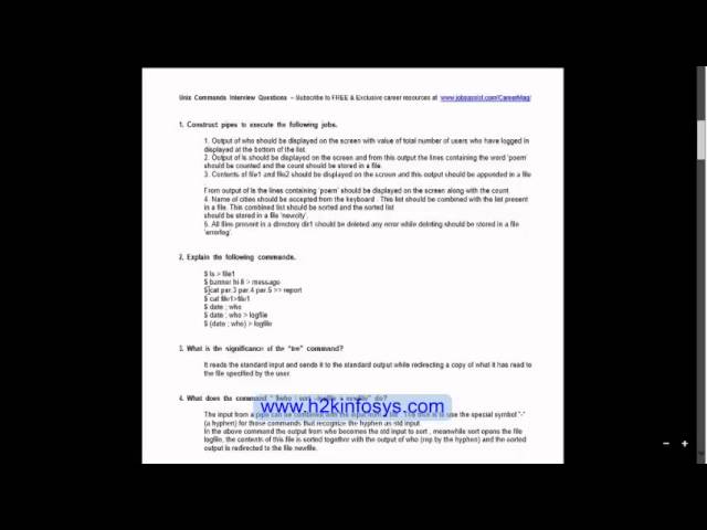 QA Testing Training Interview questions | UNIX Linux Commands | QA Testing Tutorials by H2Kinfosys