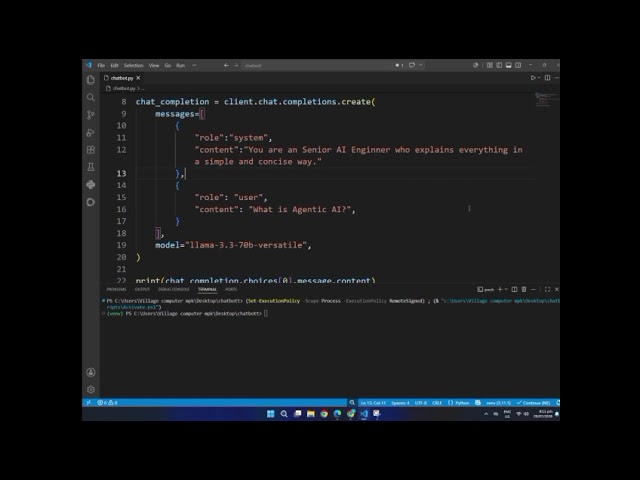 How I built an AI Chatbot with python in 5 minutes (Complete guide) 