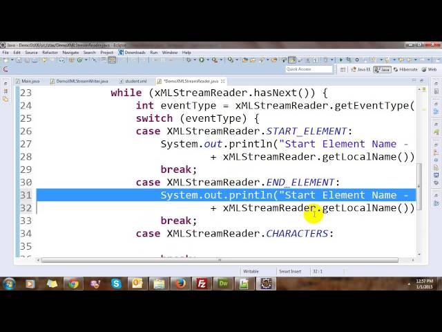 Read and Write XML File Using Java StAX
