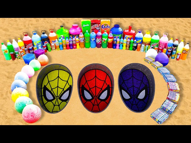 How to Make Spiderman Family with Spiderman, Yellow and Purple Spiderman, Fanta, Coca Cola vs Mentos