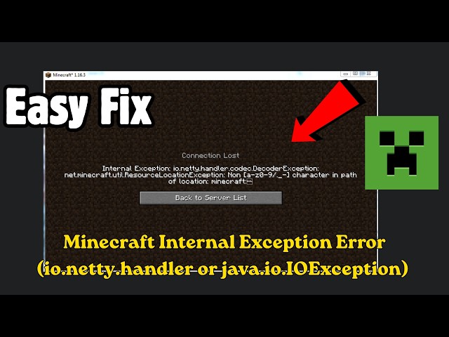 How to Fix Minecraft Internal Exception Error (io.netty.handler or java.io.IOException)