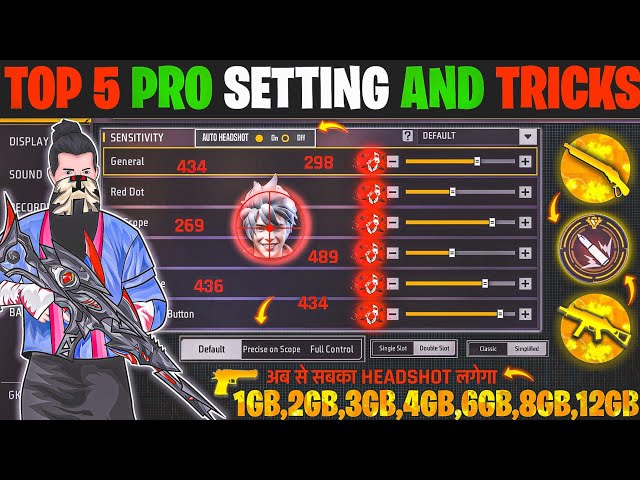 Free Fire Max Auto Headshot Trick 2026 Sensitivity Setting | 2gb, 4gb, 6gb Ram Headshot Sensitivity