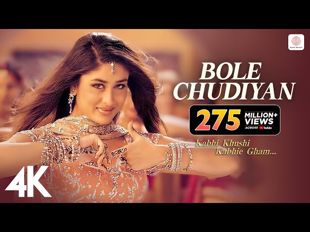 Bole Chudiyan | K3G | Amitabh, Shah Rukh, Kajol, Kareena, Hrithik | Udit Narayan | Karan Johar | 4K