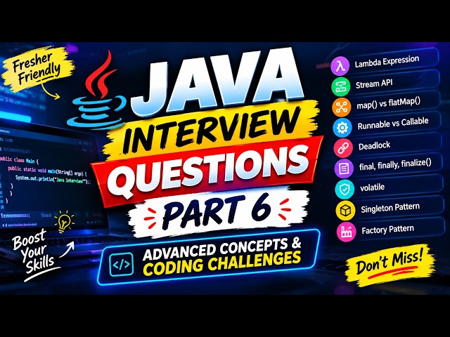 Java Interview Preparation 🔥 | Lambda, Stream API, Deadlock & More | Part 6.