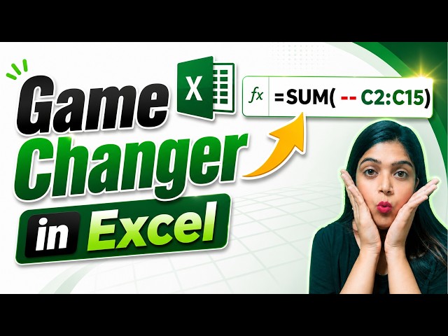 Game Changer in Excel | Excel for Beginners