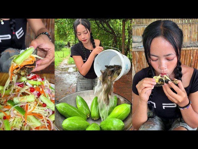 How to cook deep fried fish and papaya salad recipe