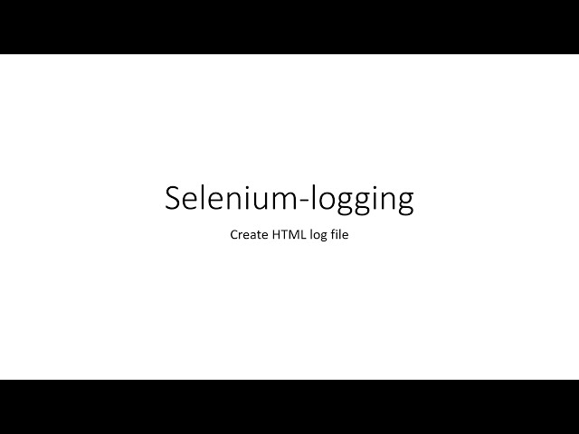 Python HTML logging