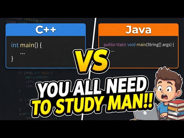 C++ vs Java main() function. You all need to study man!!