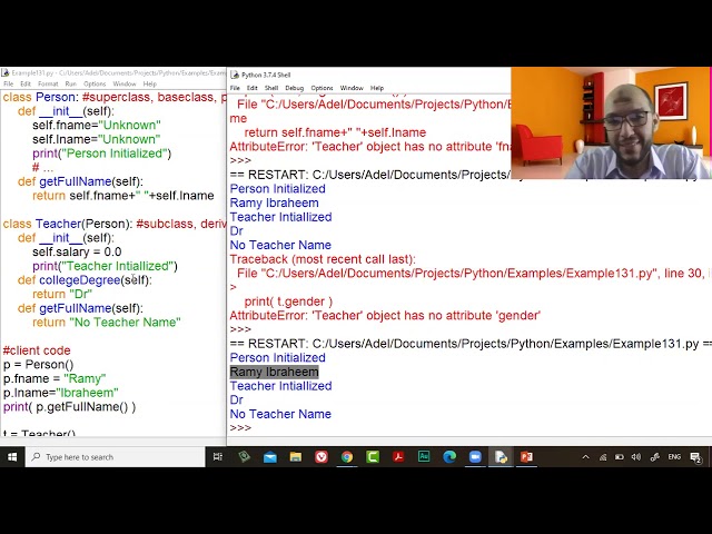52 Python Course  L15 OOP, Inheritance Method Overriding, Calling Parent class methods after method